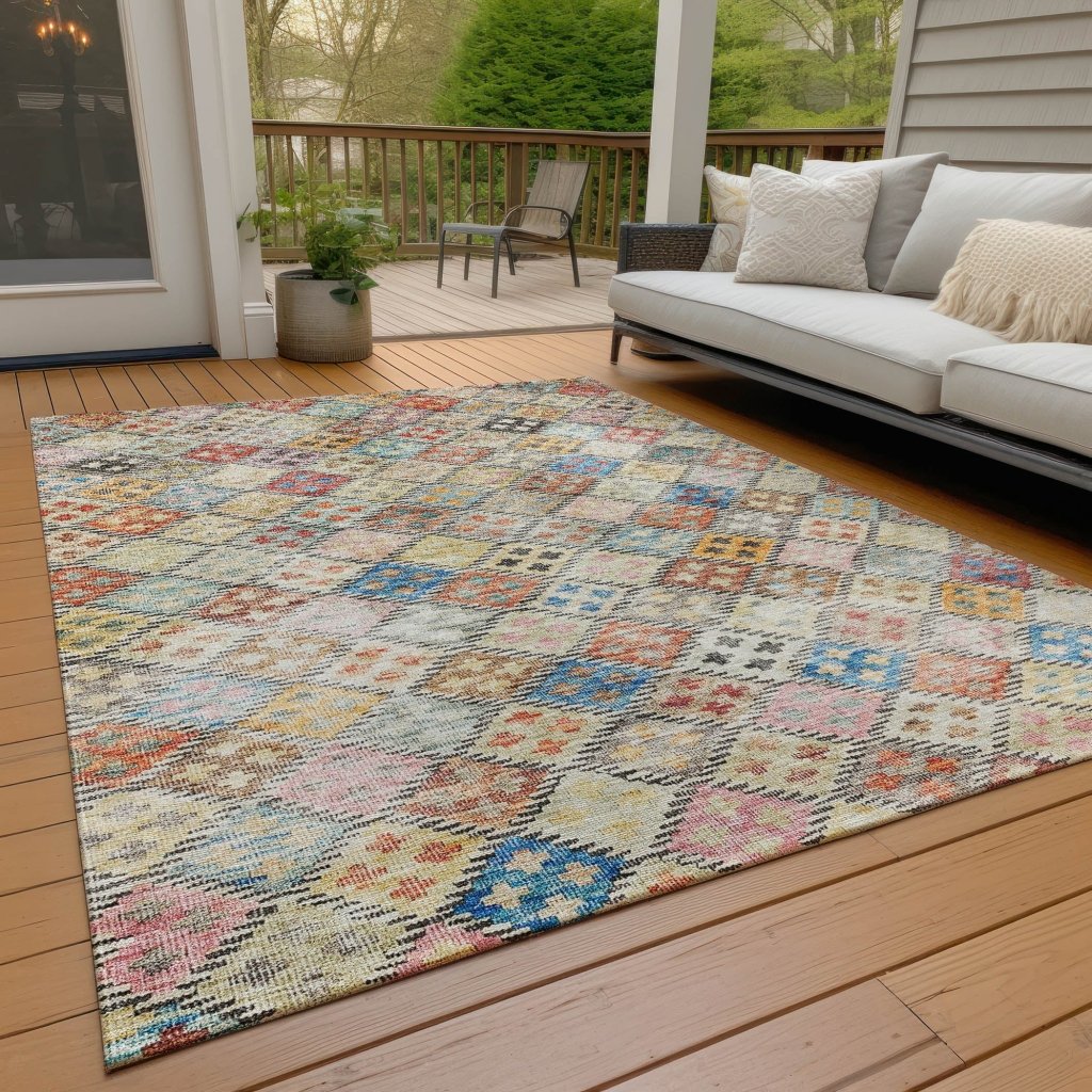LOOMLAN Rugs Kharma Orange Washable Indoor-Outdoor Rug