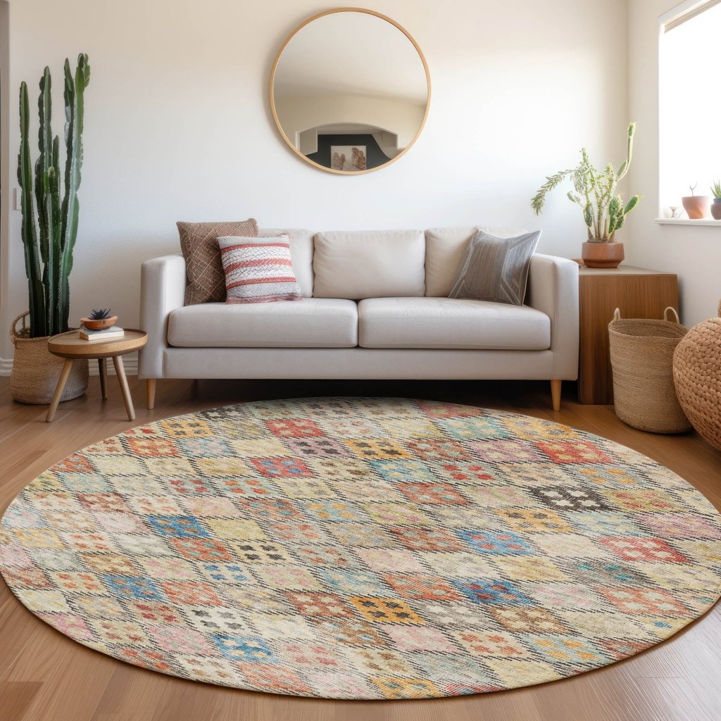 LOOMLAN Rugs Kharma Orange Washable Indoor-Outdoor Rug
