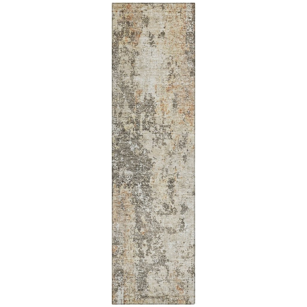 LOOMLAN Rugs Kheira Orange Washable Indoor-Outdoor Rug