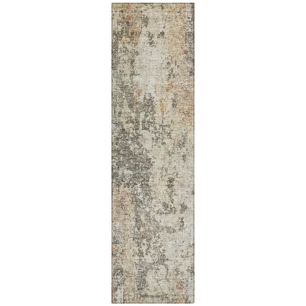 LOOMLAN Rugs Kheira Orange Washable Indoor-Outdoor Rug