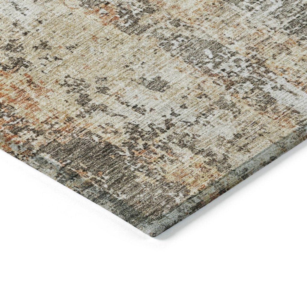 LOOMLAN Rugs Kheira Orange Washable Indoor-Outdoor Rug