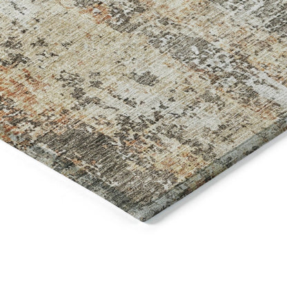 LOOMLAN Rugs Kheira Orange Washable Indoor-Outdoor Rug