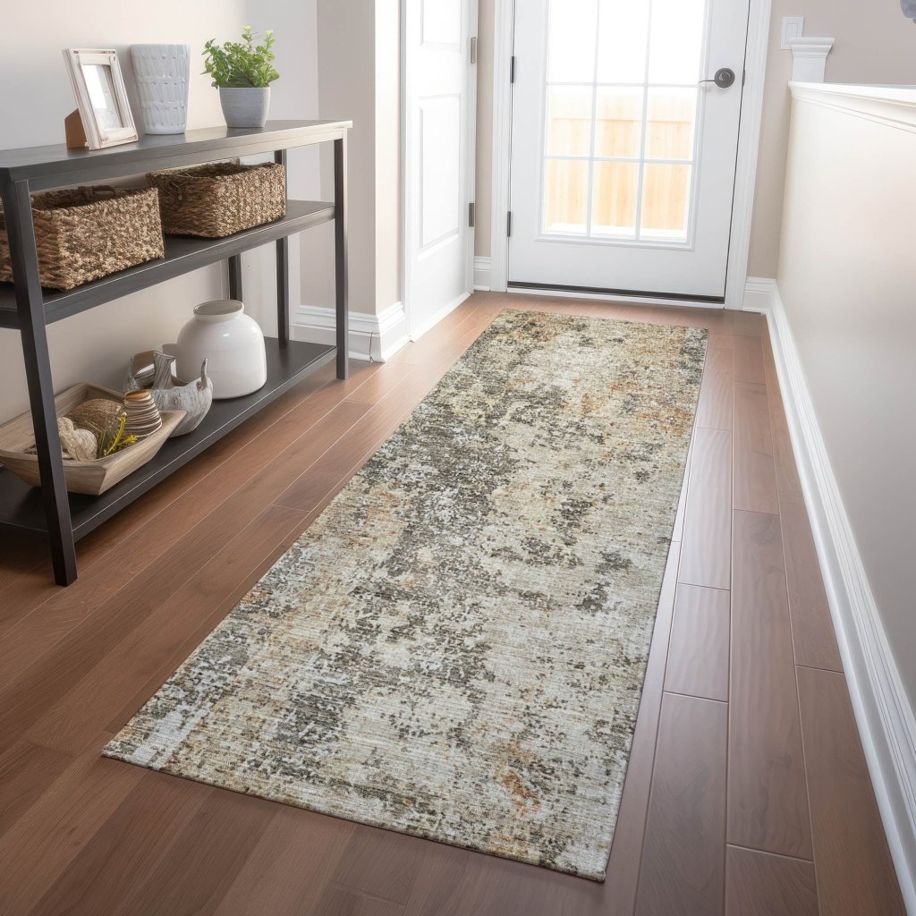 LOOMLAN Rugs Kheira Orange Washable Indoor-Outdoor Rug