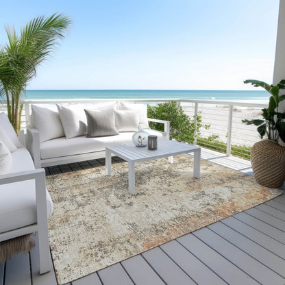 LOOMLAN Rugs Kheira Orange Washable Indoor-Outdoor Rug