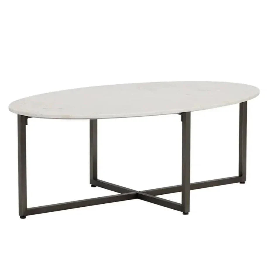 Kiara Steel Framed Marble Coffee Table - LOOMLAN - SUNPAN - Coffee Tables