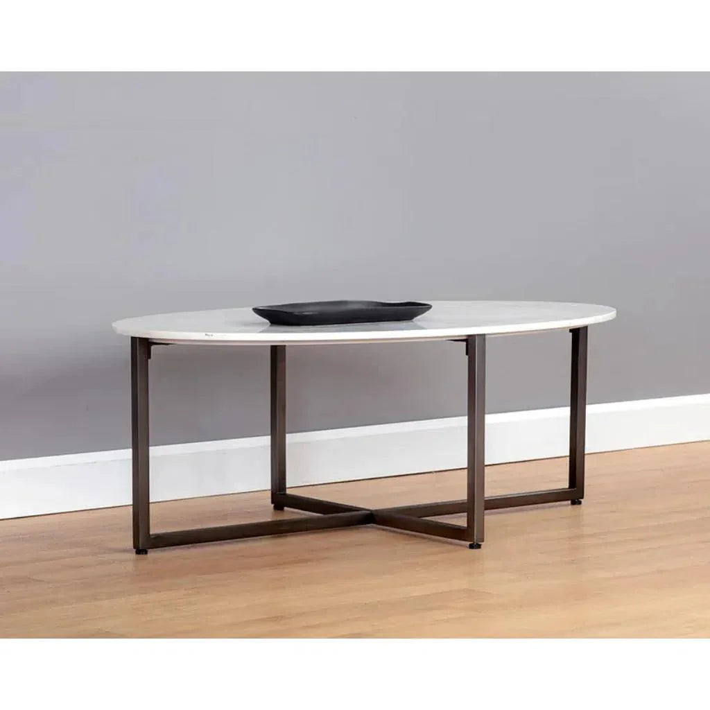 Kiara Steel Framed Marble Coffee Table - LOOMLAN - SUNPAN - Coffee Tables