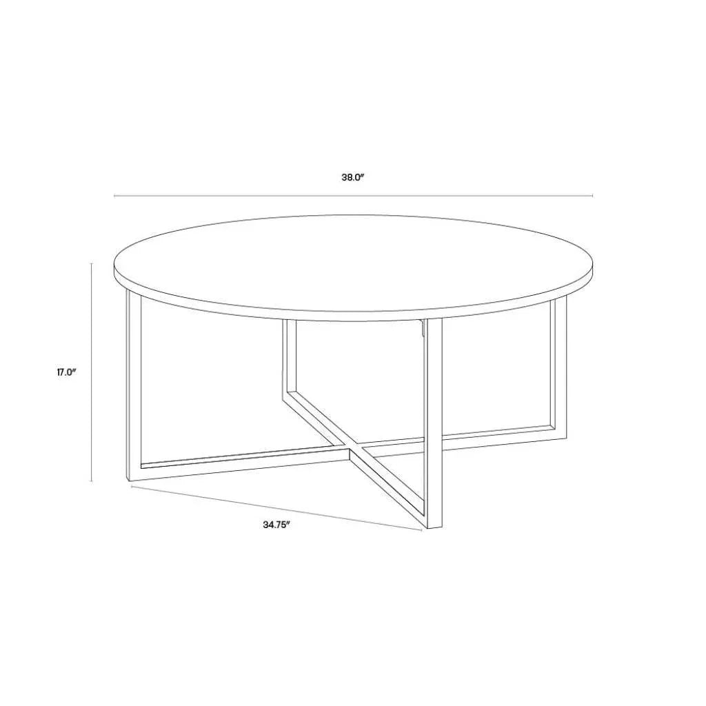 Kiara Marble Top Round Outdoor Coffee Table-Outdoor Coffee Tables-SUNPAN-LOOMLAN