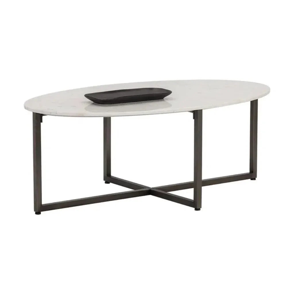 Kiara Steel Framed Marble Coffee Table - LOOMLAN - SUNPAN - Coffee Tables