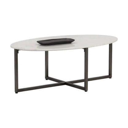 Kiara Steel Framed Marble Coffee Table - LOOMLAN - SUNPAN - Coffee Tables