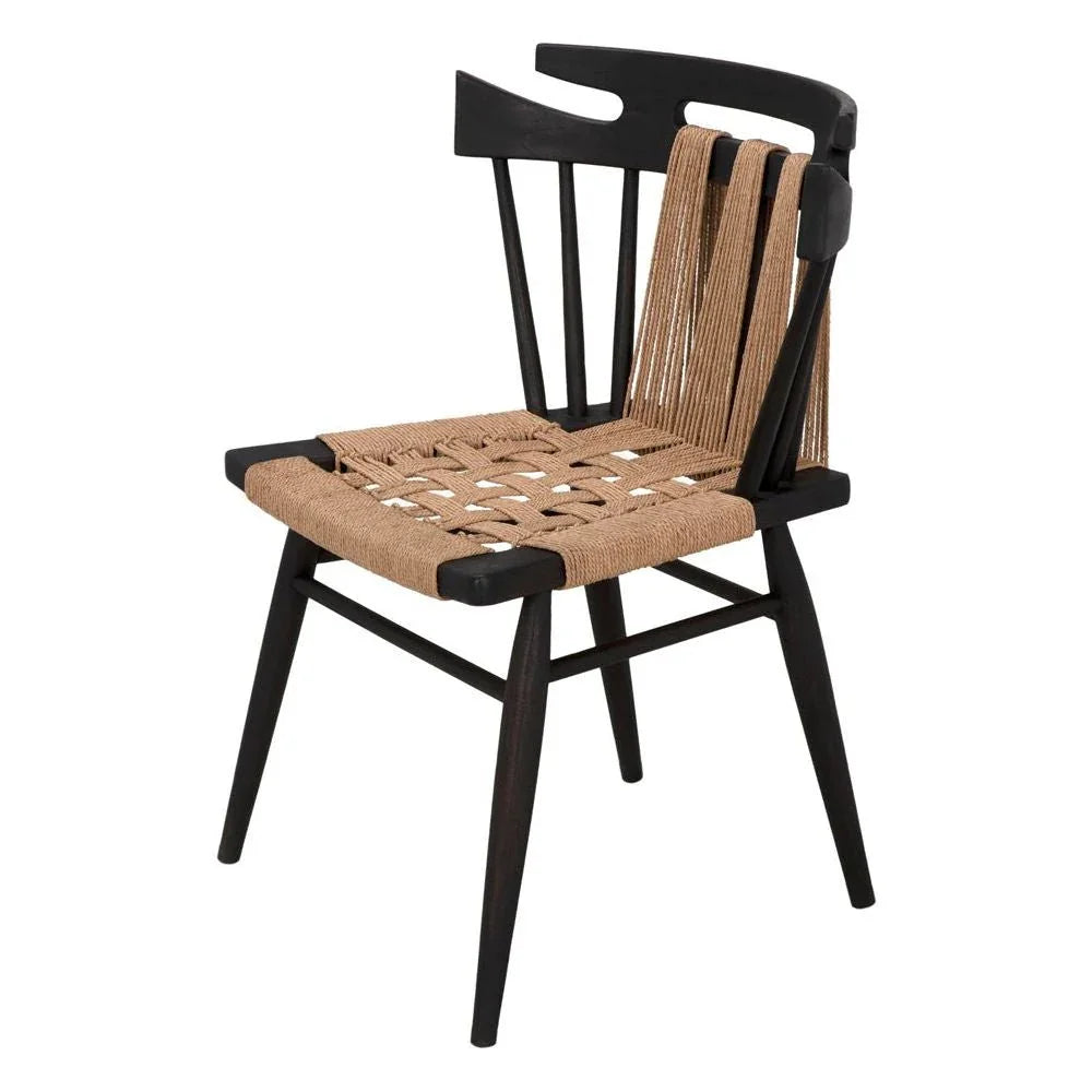 Kikki Black Wood Framed Dining Chair - LOOMLAN - Noir - Dining Chairs