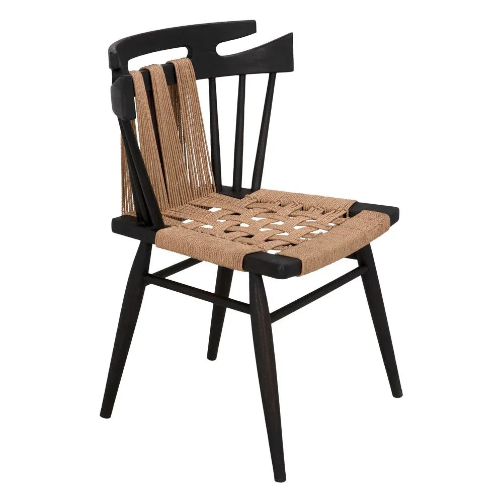 Kikki Black Wood Framed Dining Chair - LOOMLAN - Noir - Dining Chairs