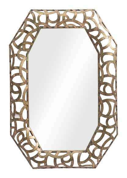 Kin Mirror Antique Gold - Sideboards and Things Brand_Zuo Modern, Color_Gold, Depth_0-10, Finish_Hand Painted, Height_30-40, Materials_Glass, Materials_Metal, Materials_Wood, Metal Type_Steel, Orientation_Vertical, Product Type_Wall Mirror, Width_20-30, Wood Species_MDF