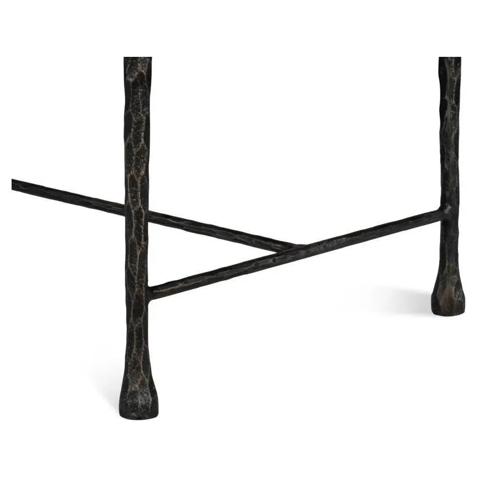 Sarreid Kings Road Leather and Iron Red Bench