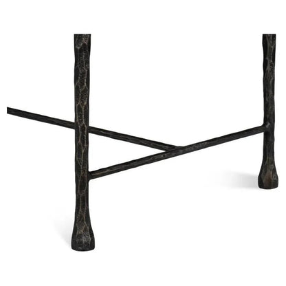 Sarreid Kings Road Leather and Iron Red Bench