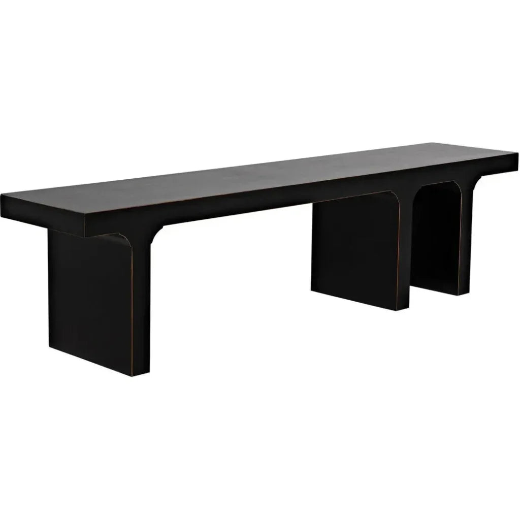 Noir Kir Backless Wooden Dining Bench