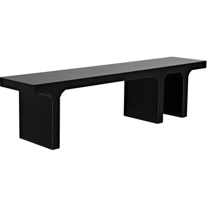 Noir Kir Backless Wooden Dining Bench