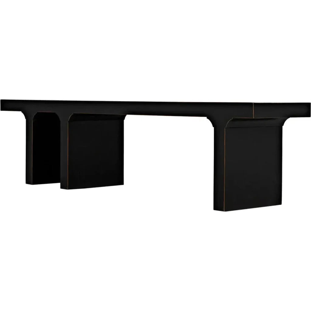 Noir Kir Backless Wooden Dining Bench