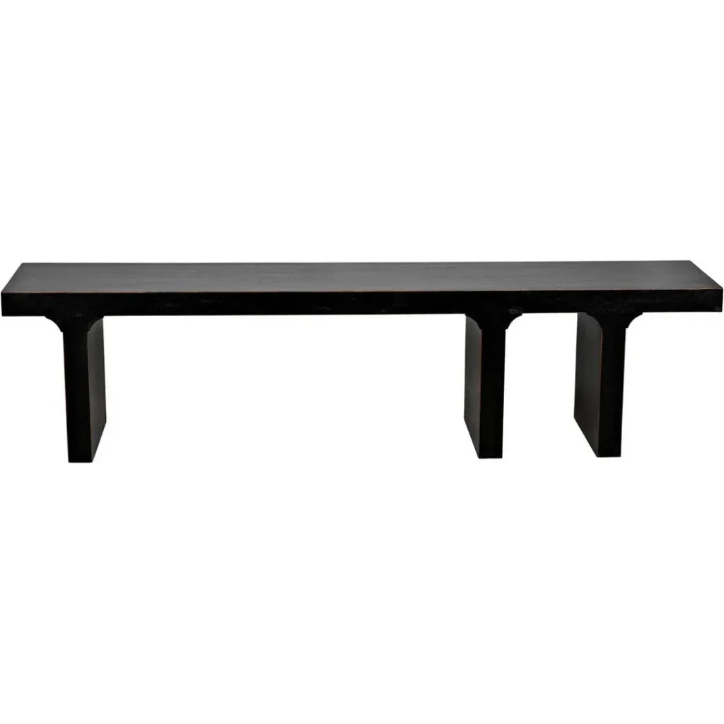 Noir Kir Backless Wooden Dining Bench