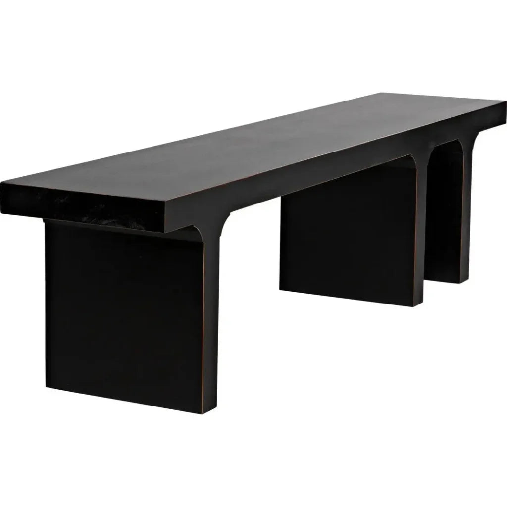 Noir Kir Backless Wooden Dining Bench