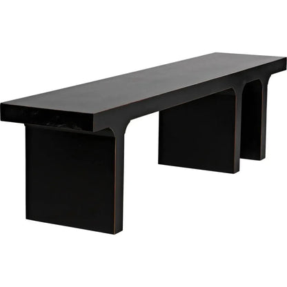 Noir Kir Backless Wooden Dining Bench