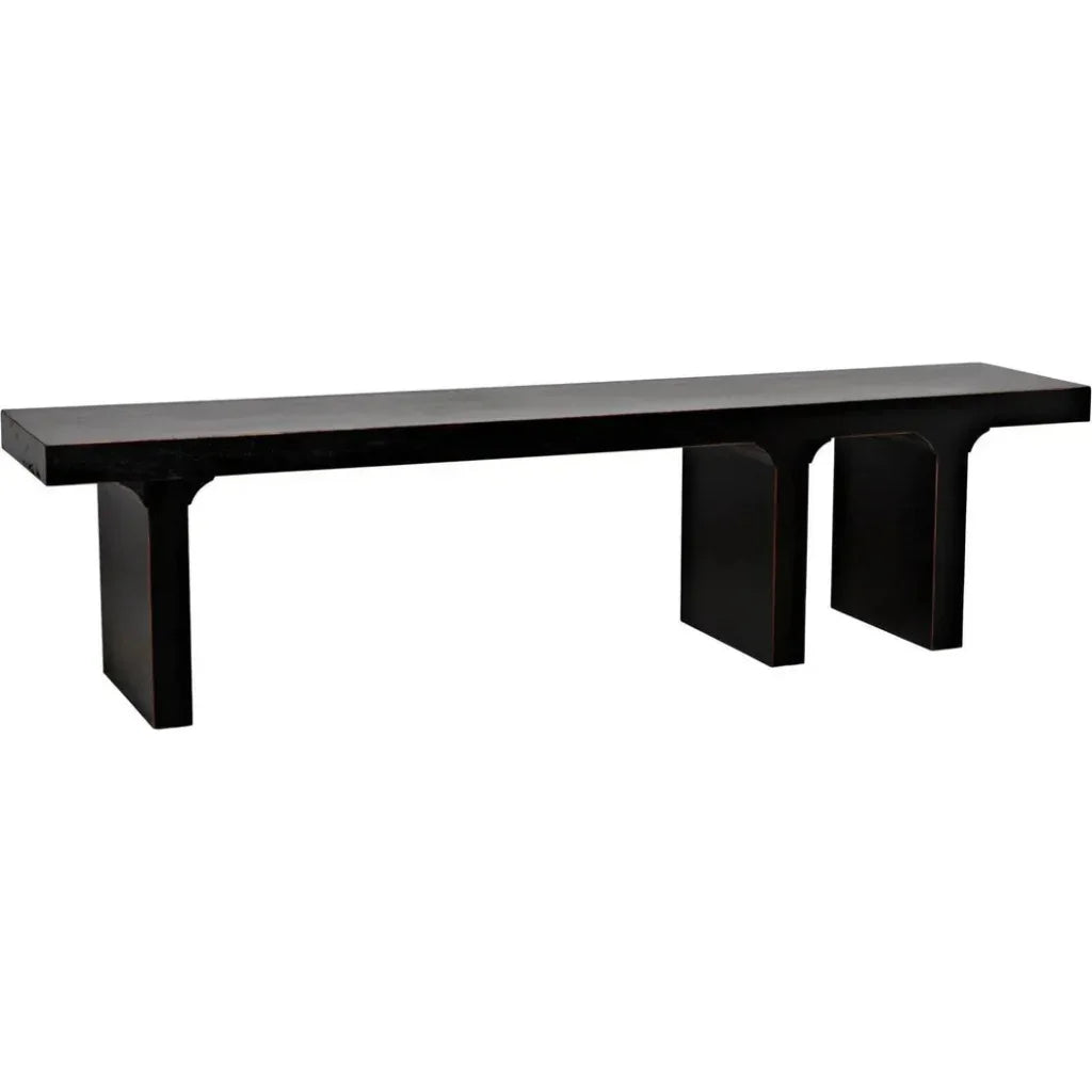 Noir Kir Backless Wooden Dining Bench