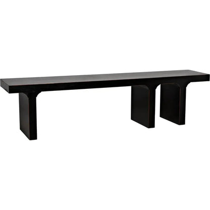 Noir Kir Backless Wooden Dining Bench