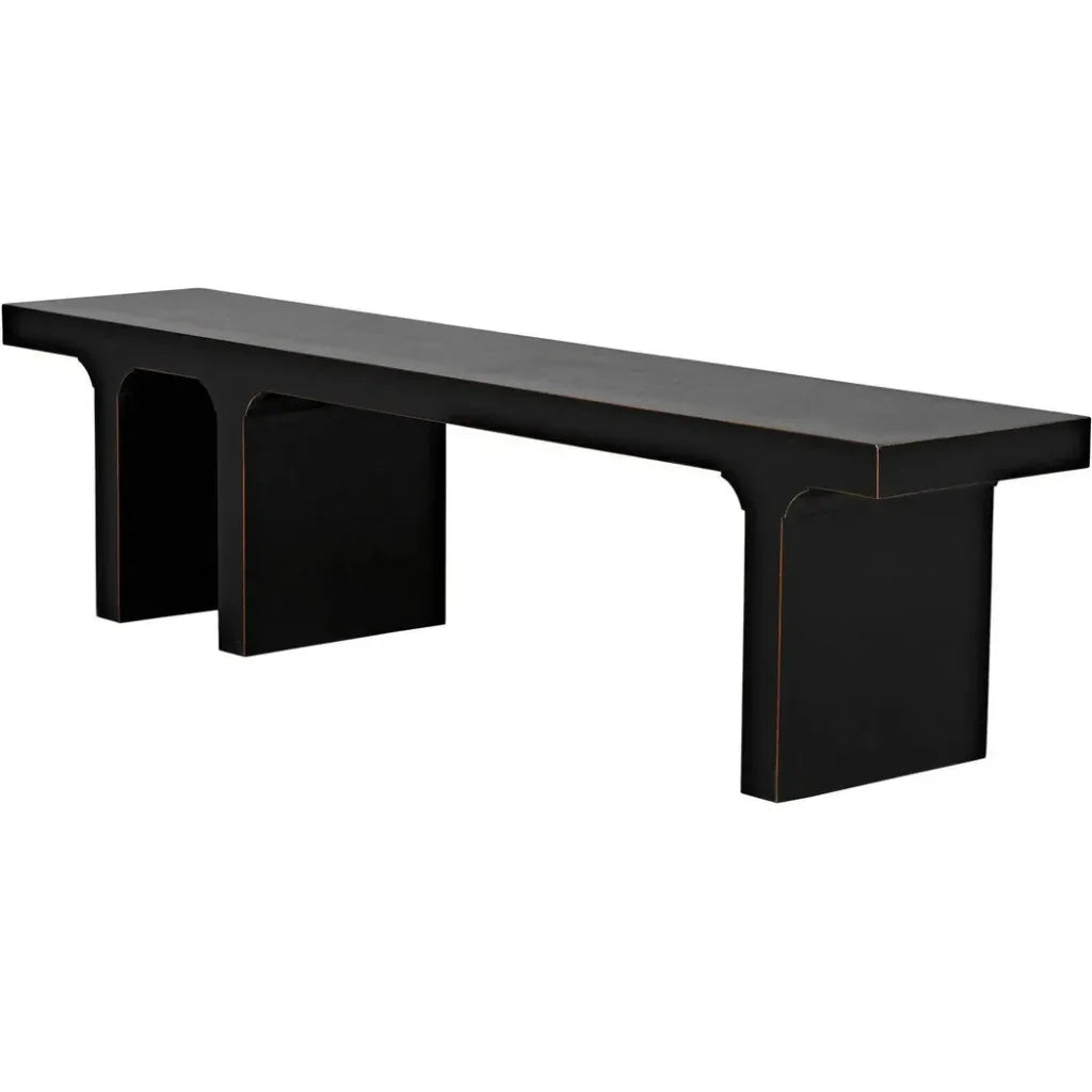 Noir Kir Backless Wooden Dining Bench
