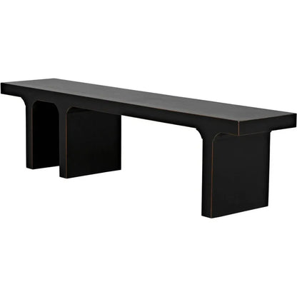 Noir Kir Backless Wooden Dining Bench