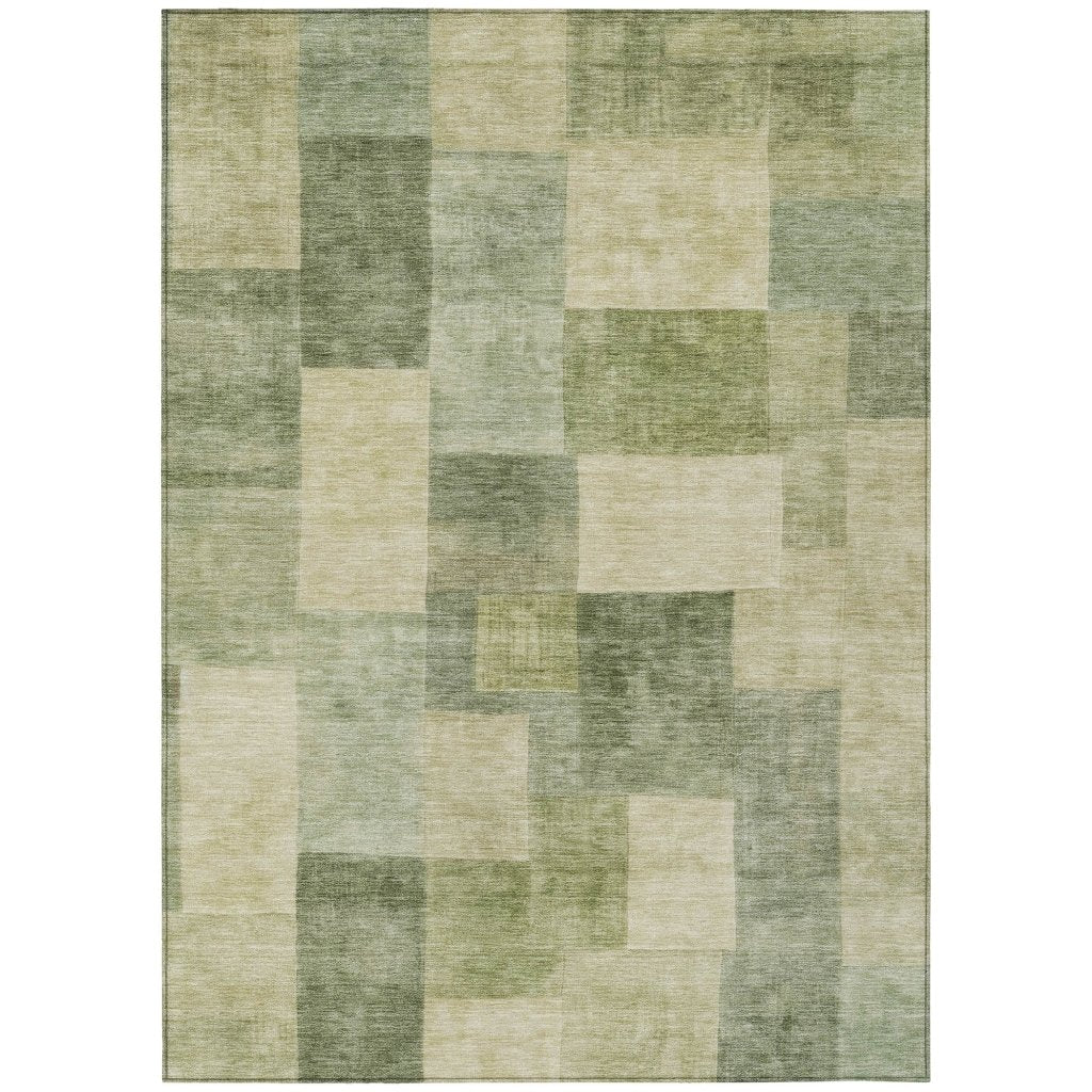 LOOMLAN Rugs Kiva Green Washable Indoor-Outdoor Rug