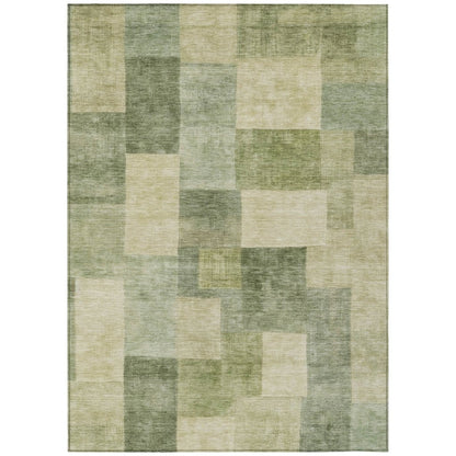 LOOMLAN Rugs Kiva Green Washable Indoor-Outdoor Rug