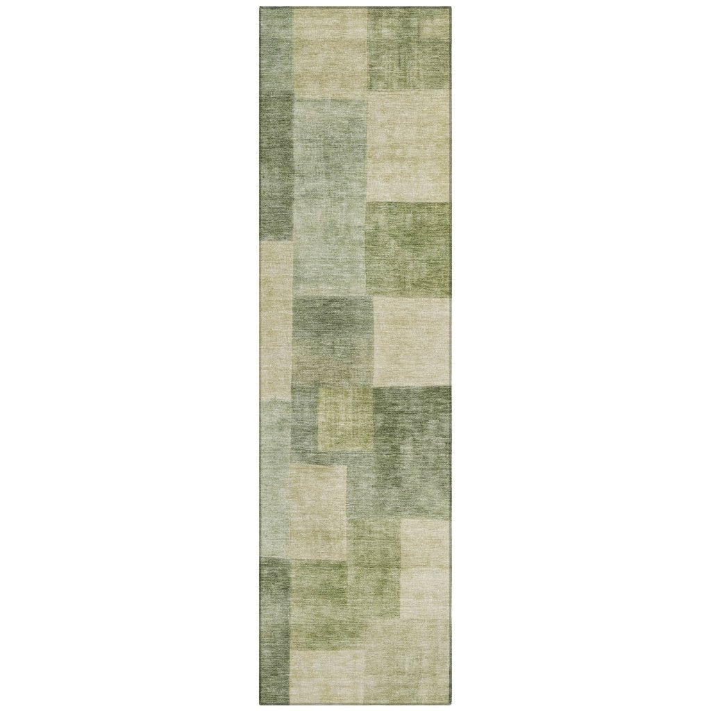 LOOMLAN Rugs Kiva Green Washable Indoor-Outdoor Rug