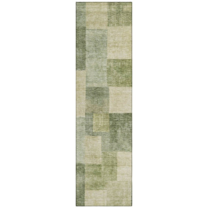 LOOMLAN Rugs Kiva Green Washable Indoor-Outdoor Rug