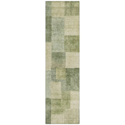 LOOMLAN Rugs Kiva Green Washable Indoor-Outdoor Rug