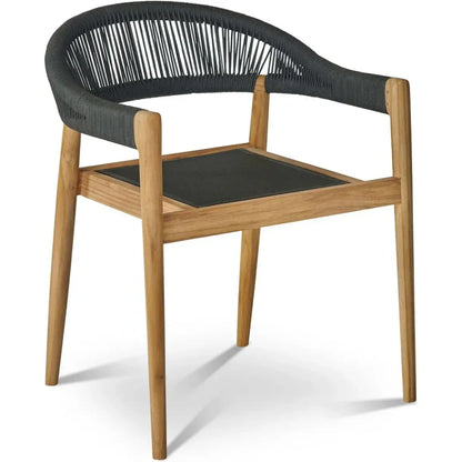 Klint Teak Outdoor Stacking Armchair 4PC - LOOMLAN - HiTeak - Outdoor Dining Chairs