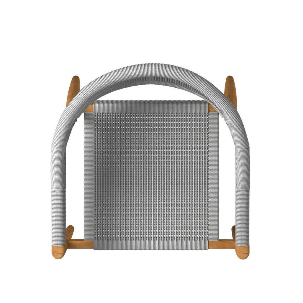 Klint Teak Stackable Rope Patio Dining Armchair 4PC - LOOMLAN - HiTeak - Outdoor Dining Chairs