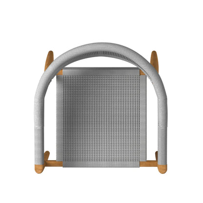 Klint Teak Stackable Rope Patio Dining Armchair 4PC - LOOMLAN - HiTeak - Outdoor Dining Chairs