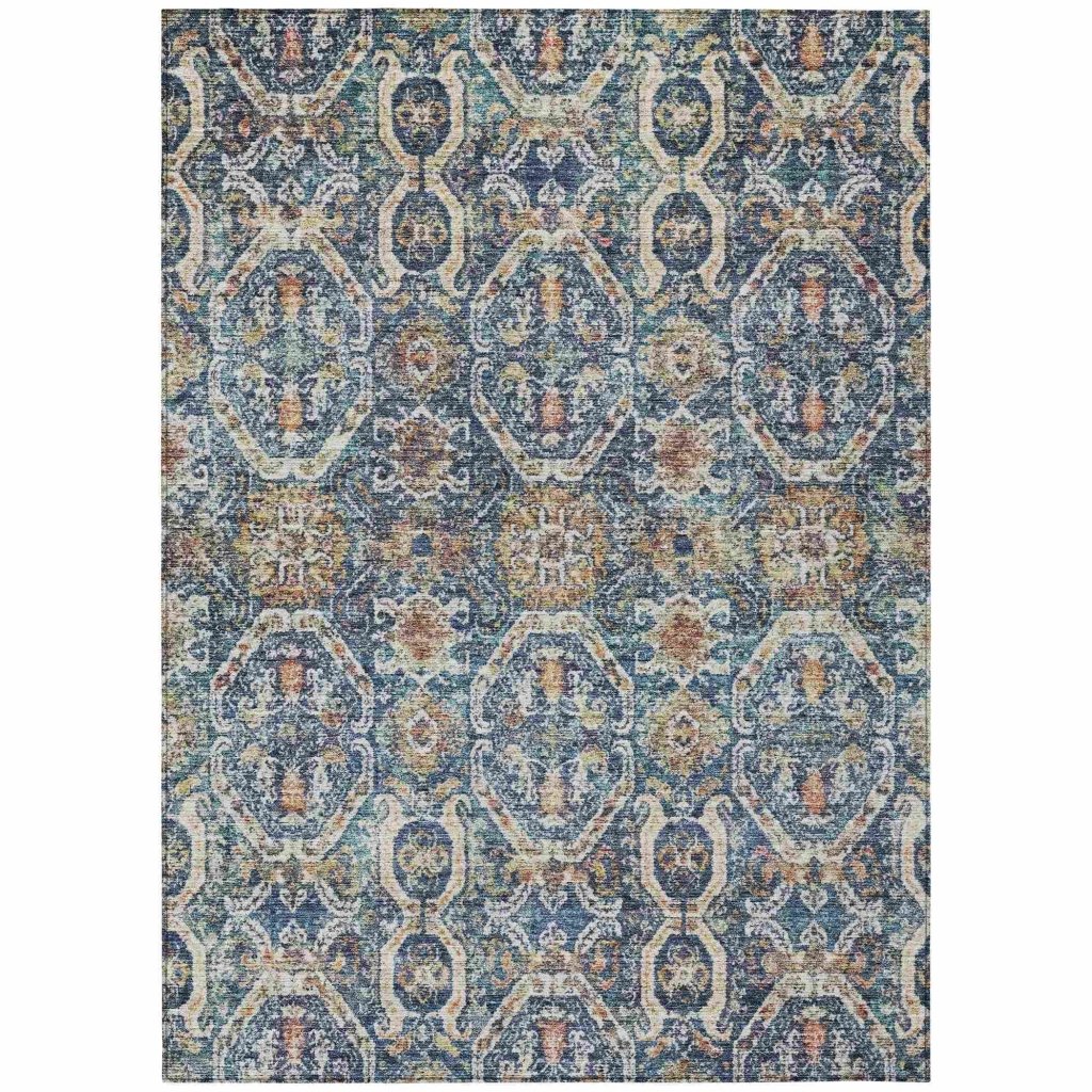 LOOMLAN Rugs Knotra Blue Washable Indoor-Outdoor Rug