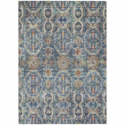 LOOMLAN Rugs Knotra Blue Washable Indoor-Outdoor Rug