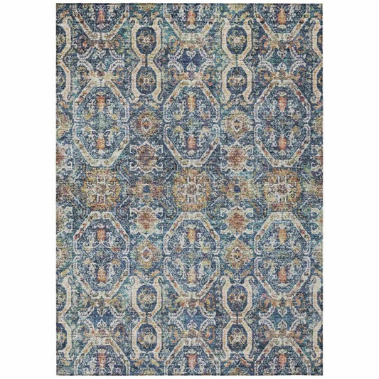 LOOMLAN Rugs Knotra Blue Washable Indoor-Outdoor Rug