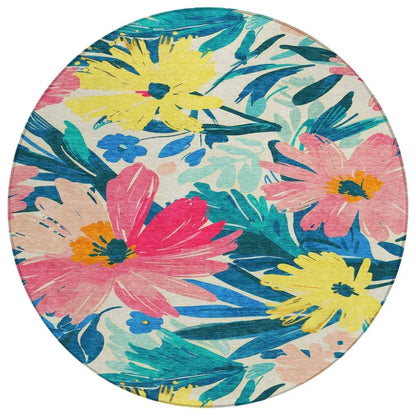 LOOMLAN Rugs Knottia Pink Washable Indoor-Outdoor Rug