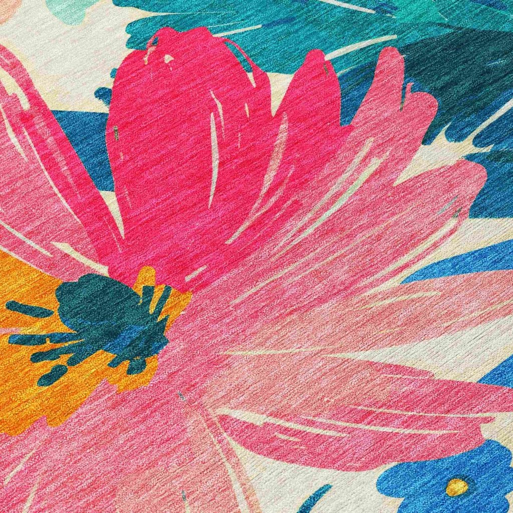 LOOMLAN Rugs Knottia Pink Washable Indoor-Outdoor Rug