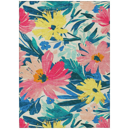 LOOMLAN Rugs Knottia Pink Washable Indoor-Outdoor Rug
