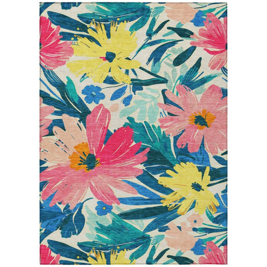 LOOMLAN Rugs Knottia Pink Washable Indoor-Outdoor Rug