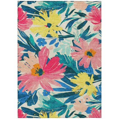 LOOMLAN Rugs Knottia Pink Washable Indoor-Outdoor Rug