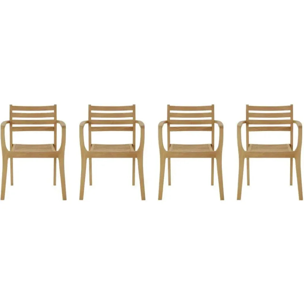 Kolding Stacking Armchair (Set of 4) - LOOMLAN - HiTeak - Outdoor Dining Chairs