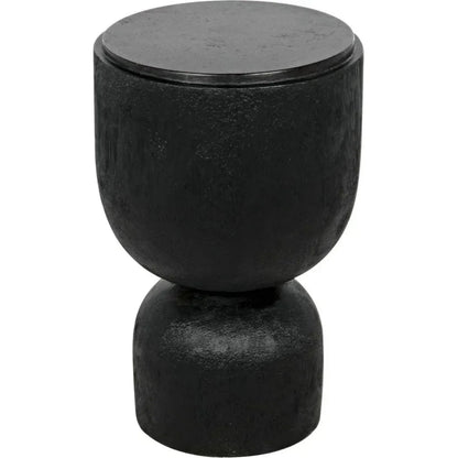 Noir Kudoro Black Marble Round Side Table
