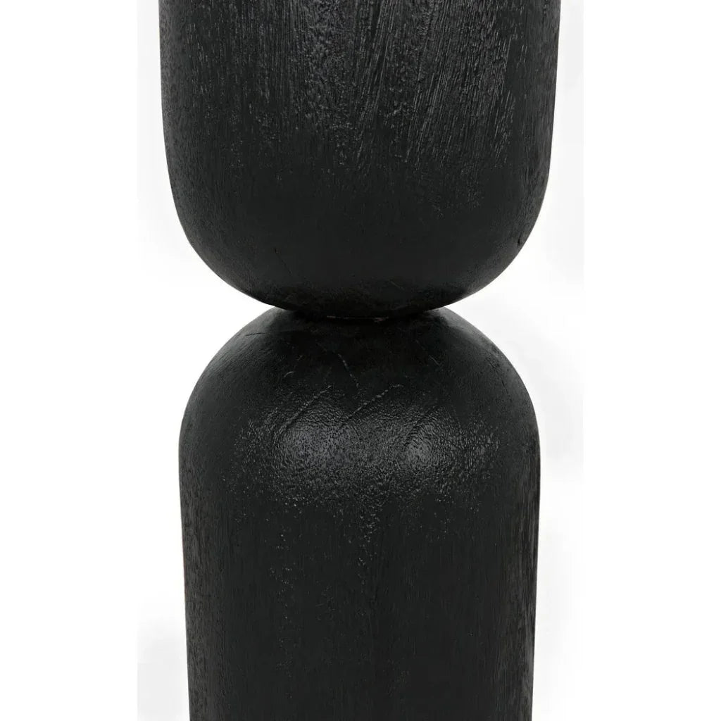 Noir Kudoro Black Marble Round Side Table