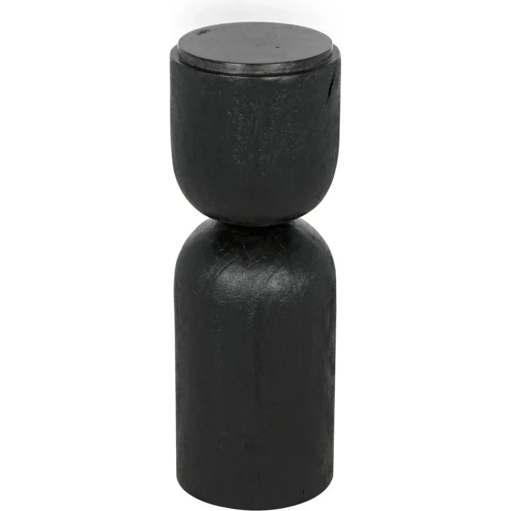 Noir Kudoro Black Marble Round Side Table