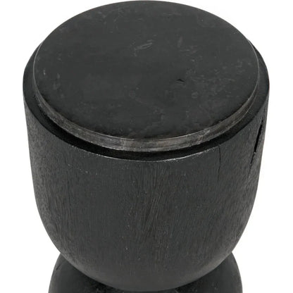 Noir Kudoro Black Marble Round Side Table