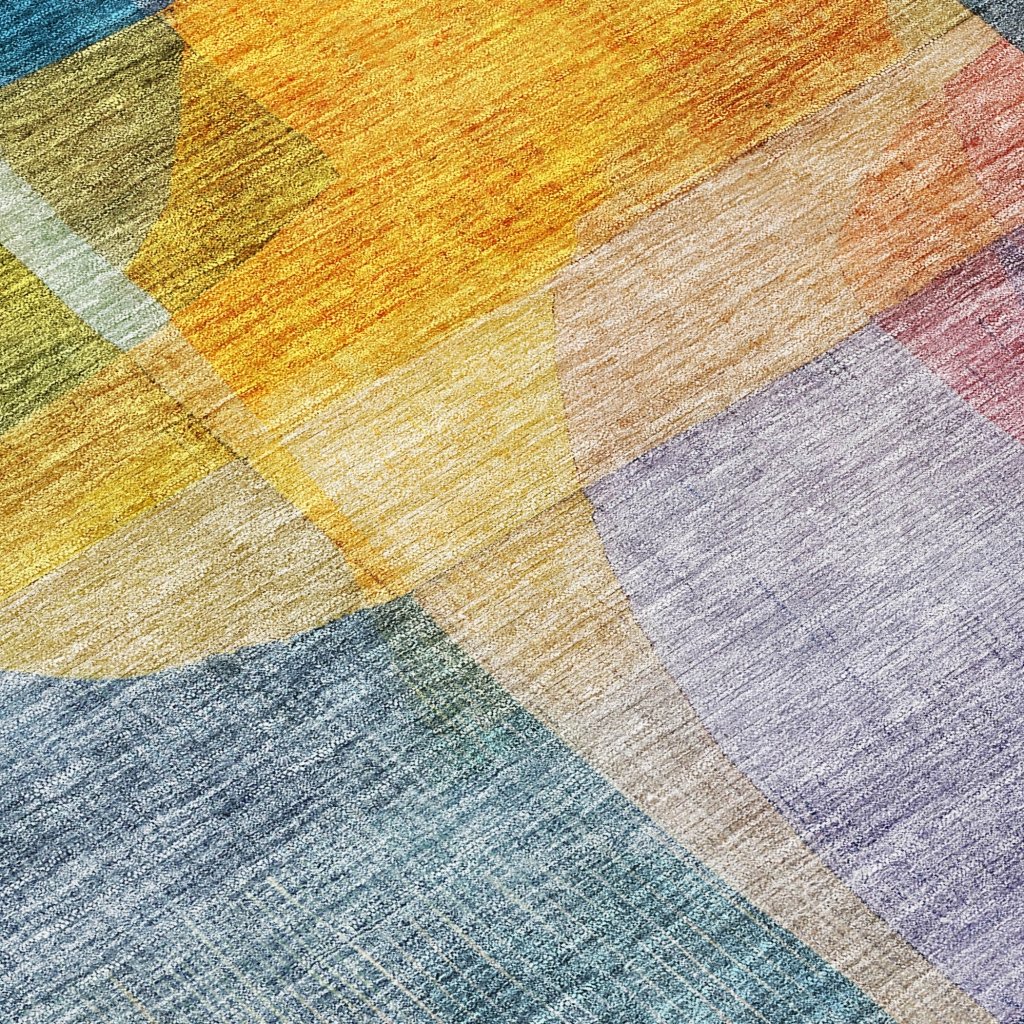 LOOMLAN Rugs Kyra Blue Washable Indoor-Outdoor Rug